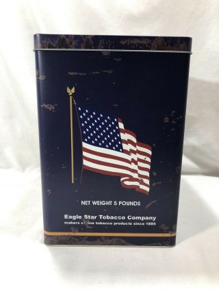 Eagle Star Tobacco Large Tin Patriotic American Rustic Decor Storage Metal Box 3