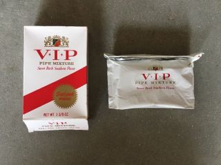 Vintage V I P Tobacco Box / Pack With Foil Pouch Not Tin Vip Pocket Size