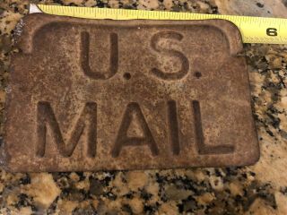 Very Old U.  S.  Mail 5” Metal Sign Antique Rare
