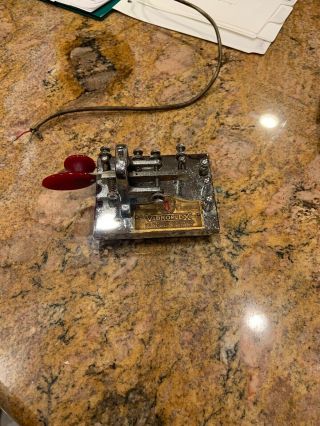 Vintage Vibroplex Telegraph Signal Key Keyer Bug Morse Code Chrome