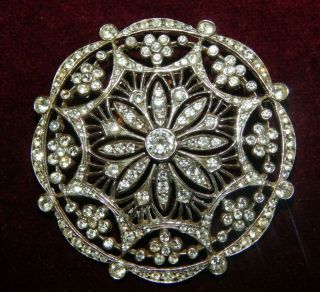 Antique Art Deco Hm Sterling Silver Diamond Paste Starburst Brooch 1914 - 15