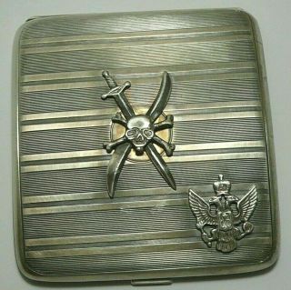 Wwi Cigarette Case Pilot Silver 84 Imperial Russian 1915