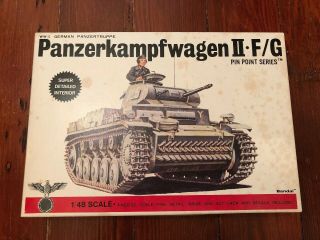 Vintage Bandai Ww2 German Panzerkampfwagen Ii F/g Light Tank 1/48 Model Kit