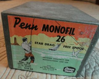 Vintage Penn Monofil 26 Mf Box,  Penn Fishing Tackle,  Pa. ,  Star Drag