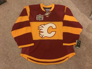 Calgary Flames 2011 Heritage Classic Authentic Reebok Game Jersey - Size 50 Mic
