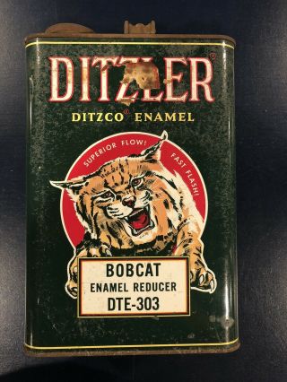 Vintage Ditzler Ditzco Bobcat Enamel Reducer Dte - 303 1 Gallon Can Automotive Ppg