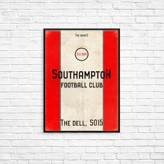 The Dell Southampton Fc White A3 Picture Poster Retro Vintage Style Print Saints
