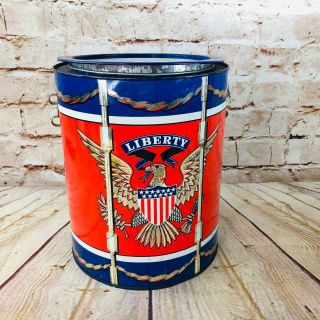 Vtg Cooler Ice Bucket Prestige Product Usa Drum Shape 9 " X 7.  5 " Eagle 1967