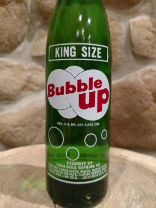 Vintage Bubble Up Green Soda Bottle 10 Oz Peoria,  Il (rare)