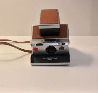 Vintage Polaroid Sx - 70 Alpha 1 Folding Leather Camera With Strap.