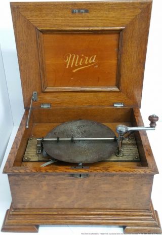 Antique 1890s Swiss Mira Music Box With 11 Discs