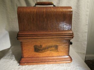 Antique Columbia Graphophone Cylinder Phonograph With Horn
