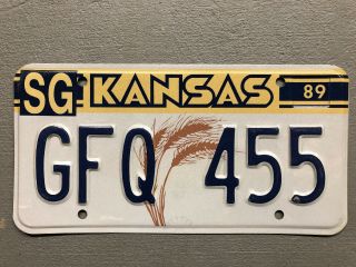 Vintage 1989 Kansas License Plate Wheat 