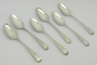 6 Lovely Rare George Iii 18th Century Solid Silver Spoons Hm 1799 John Lambe