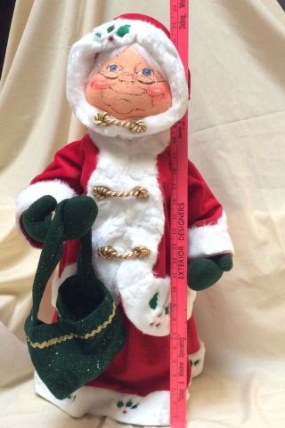 Annalee Mobilitee Doll Vintage Christmas Winterberry Mrs.  Claus Large 30 Inch
