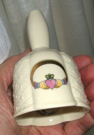 Vintage Irish Claddagh Wedding Bell By Donegal (belleek) Parian China