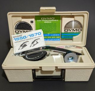 Vintage Dymo 1570 Label Maker Chrome Tapewriter Interchangeable Case Embossing