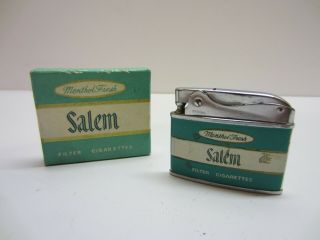 Vtg Salem Cigarette Menthol Fresh Zenith Lighter Advertising W/ Box