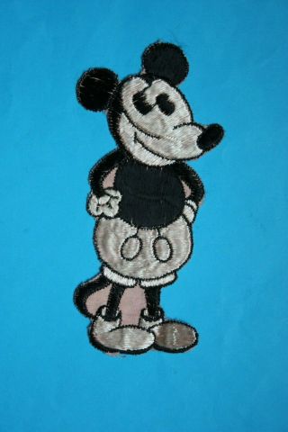 Old Vintage Disney Mickey Mouse Turmac Tobacco Embroidered Silk Application 1930