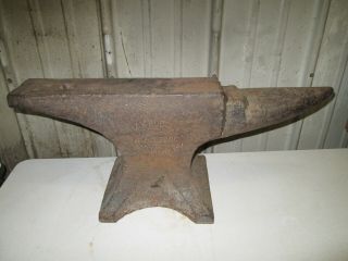 Antique Brooklyn Ny Hay Budden Anvil Marked 142.  25 1/2 Inches Long