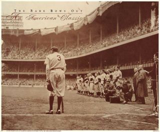 York Yankee Art Print The Babe Ruth Bows Out,  1948 By Nat Fein 24x20 Poster