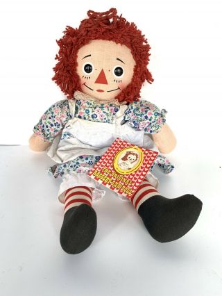 Raggedy Ann Cloth Doll Knickerbocker I Love You Heart Vintage Tags