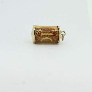 Vintage 9ct Gold 10 Shilling Note Tubular Charm (15 - 82 - 243)