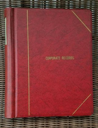 Vintage Dwight & Mh Jackson Corporate Record 2 Post Binder W/tab Dividers (2)