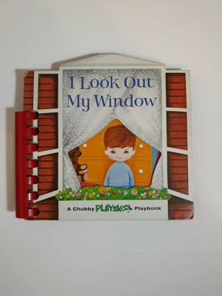 Vintage 1964 A Chubby Playskool Playbook.  I Looked Out My Window.