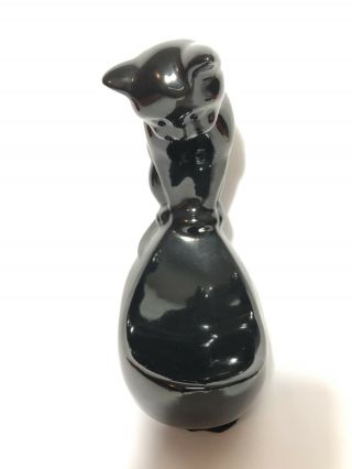 Vintage Ceramic Black Cat Art Deco Retro Mid Century Figurine 1950 ' s 1960 ' s 2