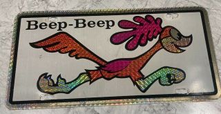Vintage Road Runner " Beep - Beep " Reflective License Plate