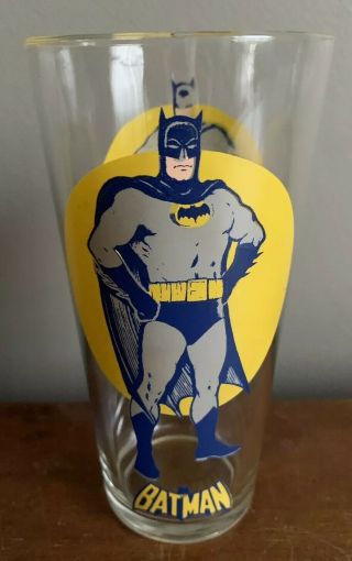 Vintage 1976 Batman Moon Dc Comics Pepsi Hero Series Glass Tumbler Cup