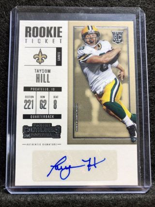 Taysom Hill 2017 Panini Contenders 249 Saints Rc Rookie Ticket Auto Autograph