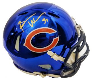 Brian Urlacher Signed Chicago Bears Chrome Riddell Speed Mini Helmet - Schwartz