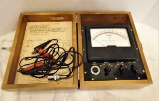Vintage Ohm Meter,  Industrial Instruments Inc In Wooden Case