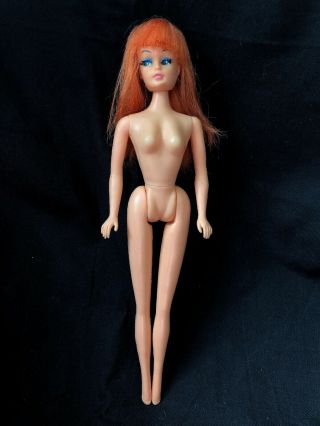 Vintage Hong Kong Clone Barbie Doll Carrot Top Red Hair Eyelashes