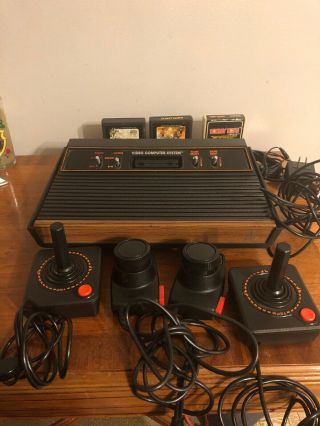 Vintage Atari Cx - 2600 A Video Computer Game System With 3 Games