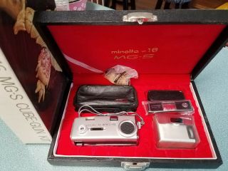 ❤️ Vintage Minolta 16 Mg - S 16mm Subminiature Camera W/ Case And Accessories