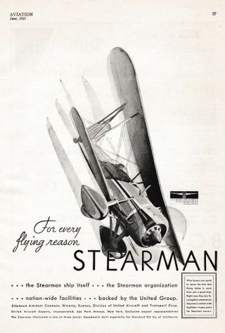 1931 Stearman Aircraft Ad 9/6/17i