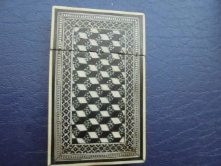 Antique 19th Century Indian Sadeli Ware Micro Mosaic Card Case 59