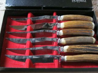Vintage Hoffritz Stag Handle Steak Knives