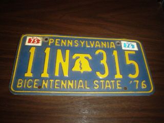 1976 Pennsylvania Bicentennial License Plate