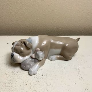 Vintage Lladro 6417 Unlikely Friends Dog Cat Kitten Porcelain Figure Euc 6”