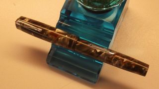 Vintage Waterman’s Ideal 3v Fountain Pen In Moss Agate