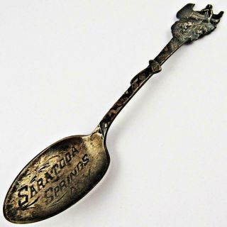 Antique Saratoga Springs,  Ny Native American Indian Lunt Sterling Silver Spoon
