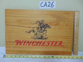 Vintage Wood Wall Hanging Winchester Horse Rider Olin Corp.  17 3/4 " X 11 3/4 "
