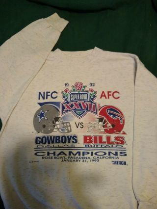 Vintage Buffalo Bills Sweatshirt - 1992 Afc Champs - Size Large