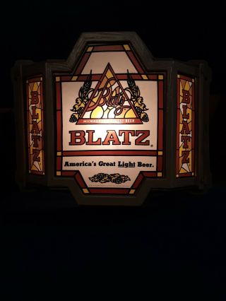 Vintage Blatz Beer Light Up Vacuform Back Bar Sign