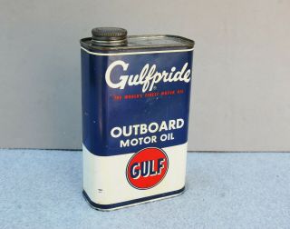 Gulfpride Outboard Motor Oil Can Some Product Vintage Tin Gulf 1 Quart Mancave
