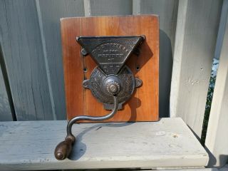 The C Parker Co.  360 Antique Cast Iron Coffee Grinder Side Mill Meriden Ct